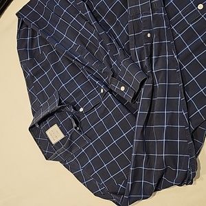 Billy Reid Navy Plaid Shirt